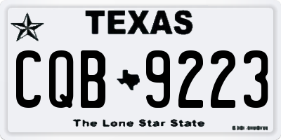 TX license plate CQB9223