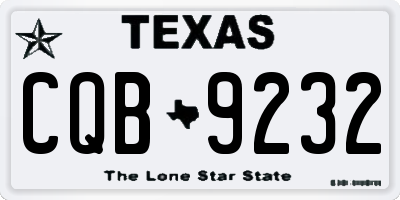 TX license plate CQB9232
