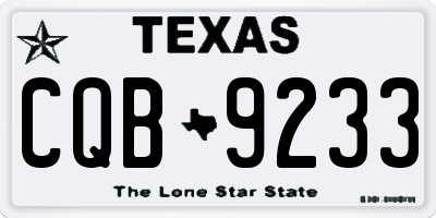 TX license plate CQB9233