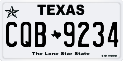 TX license plate CQB9234