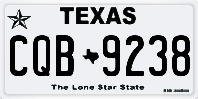 TX license plate CQB9238