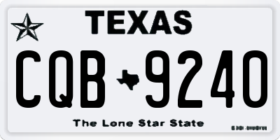 TX license plate CQB9240