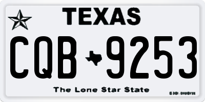 TX license plate CQB9253
