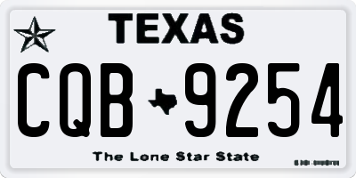 TX license plate CQB9254