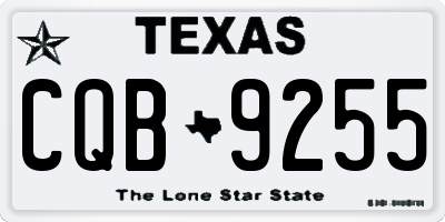 TX license plate CQB9255