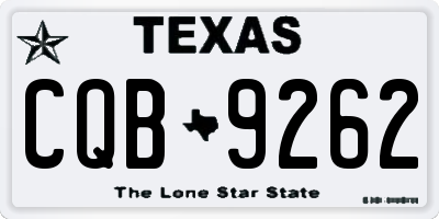 TX license plate CQB9262