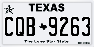TX license plate CQB9263