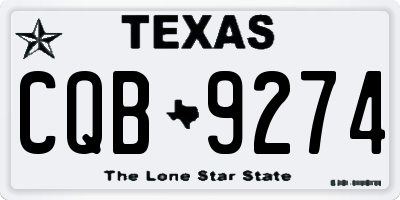 TX license plate CQB9274