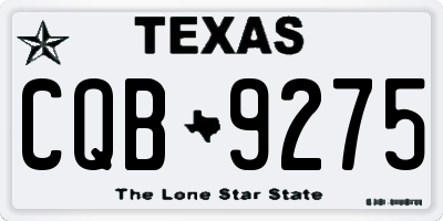 TX license plate CQB9275