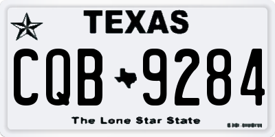 TX license plate CQB9284