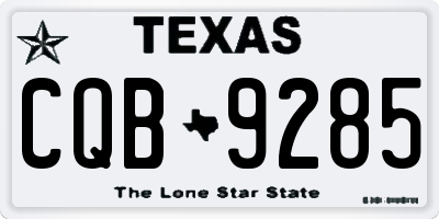 TX license plate CQB9285