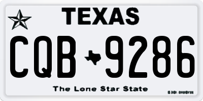 TX license plate CQB9286