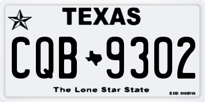 TX license plate CQB9302