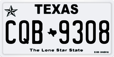 TX license plate CQB9308
