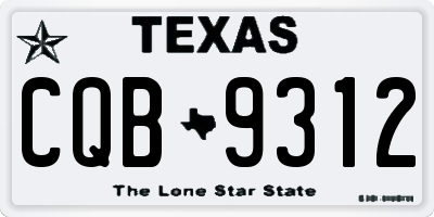 TX license plate CQB9312