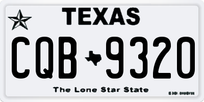 TX license plate CQB9320
