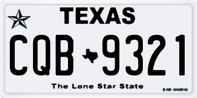 TX license plate CQB9321