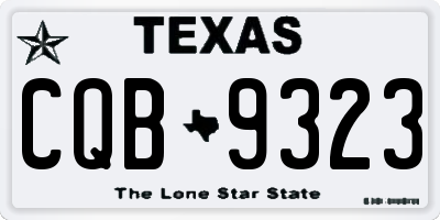 TX license plate CQB9323