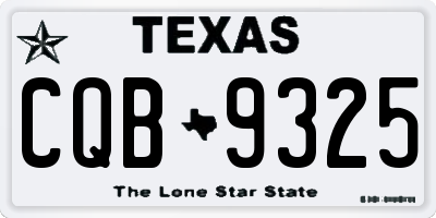TX license plate CQB9325