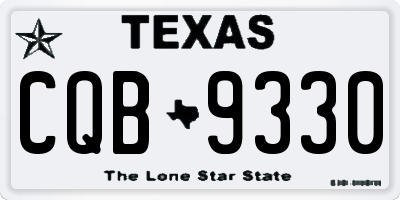 TX license plate CQB9330