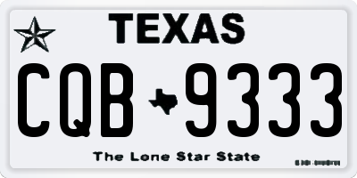 TX license plate CQB9333
