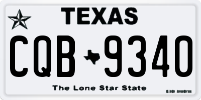TX license plate CQB9340