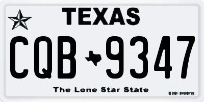 TX license plate CQB9347