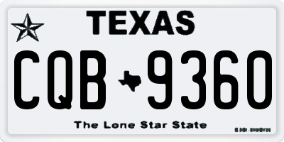 TX license plate CQB9360