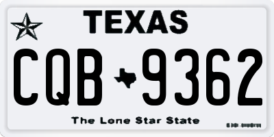 TX license plate CQB9362
