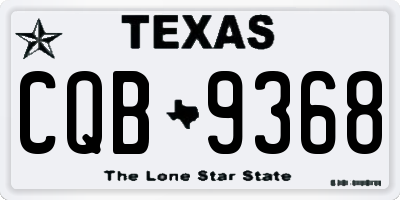 TX license plate CQB9368