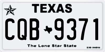 TX license plate CQB9371
