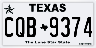 TX license plate CQB9374