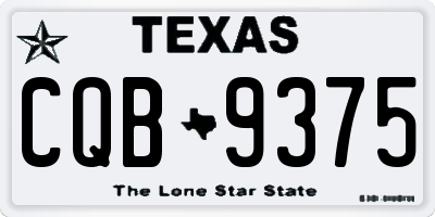 TX license plate CQB9375