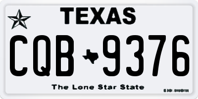 TX license plate CQB9376