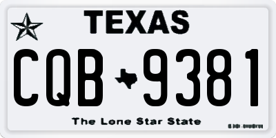 TX license plate CQB9381
