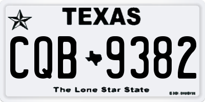 TX license plate CQB9382