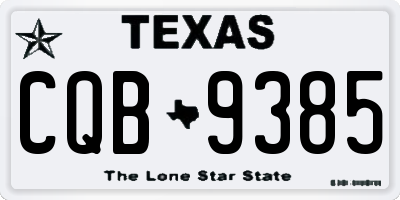 TX license plate CQB9385
