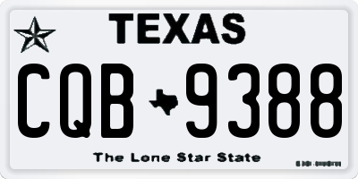 TX license plate CQB9388