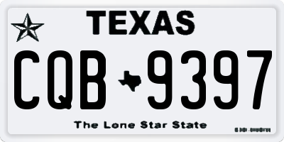 TX license plate CQB9397