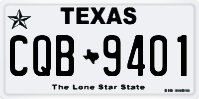 TX license plate CQB9401
