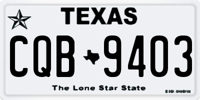 TX license plate CQB9403