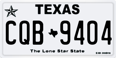 TX license plate CQB9404