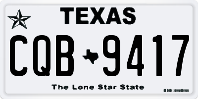 TX license plate CQB9417