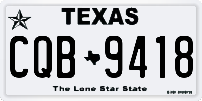 TX license plate CQB9418