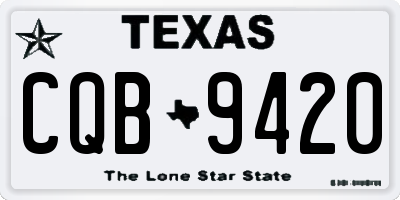TX license plate CQB9420
