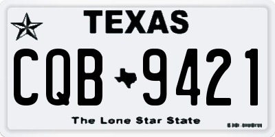 TX license plate CQB9421