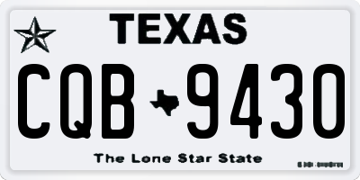 TX license plate CQB9430