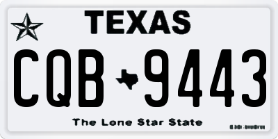 TX license plate CQB9443