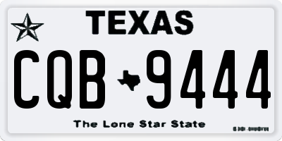 TX license plate CQB9444