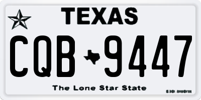 TX license plate CQB9447